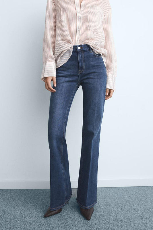 Flared jeans donkerblauwe denim - MANGO