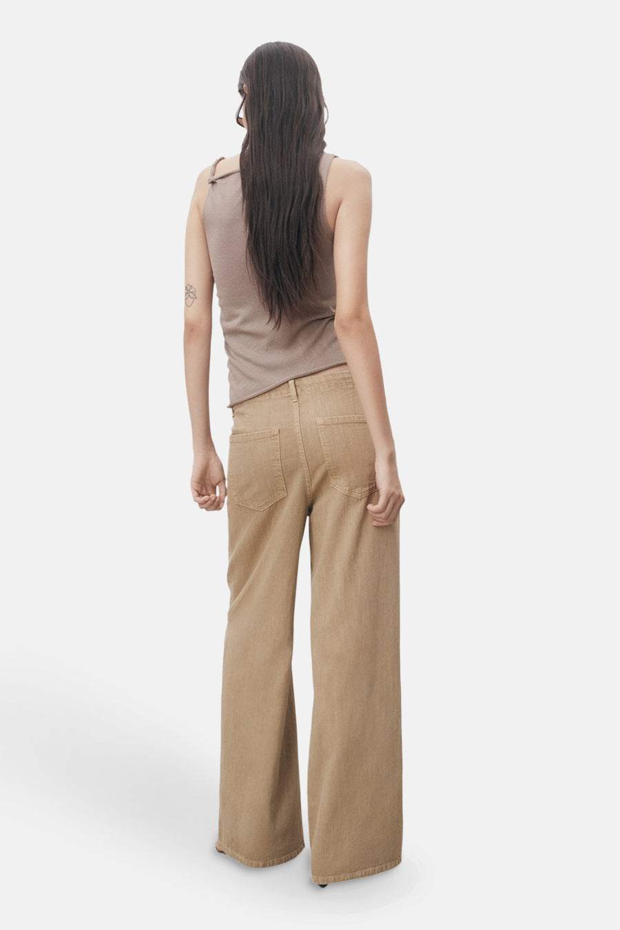 Beige Gekleurde Jeans