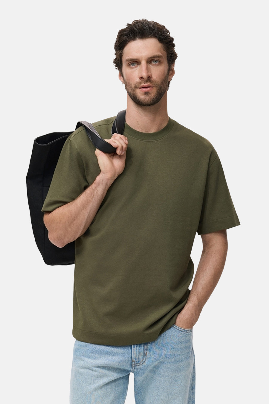 Korte Mouwen T-shirt in Khaki
