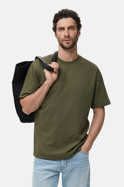 Korte Mouwen T-shirt in Khaki