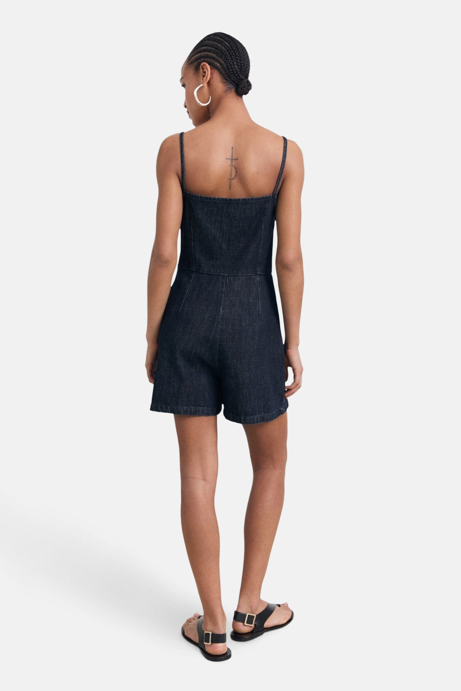 Donkerblauwe Denim Speelpak