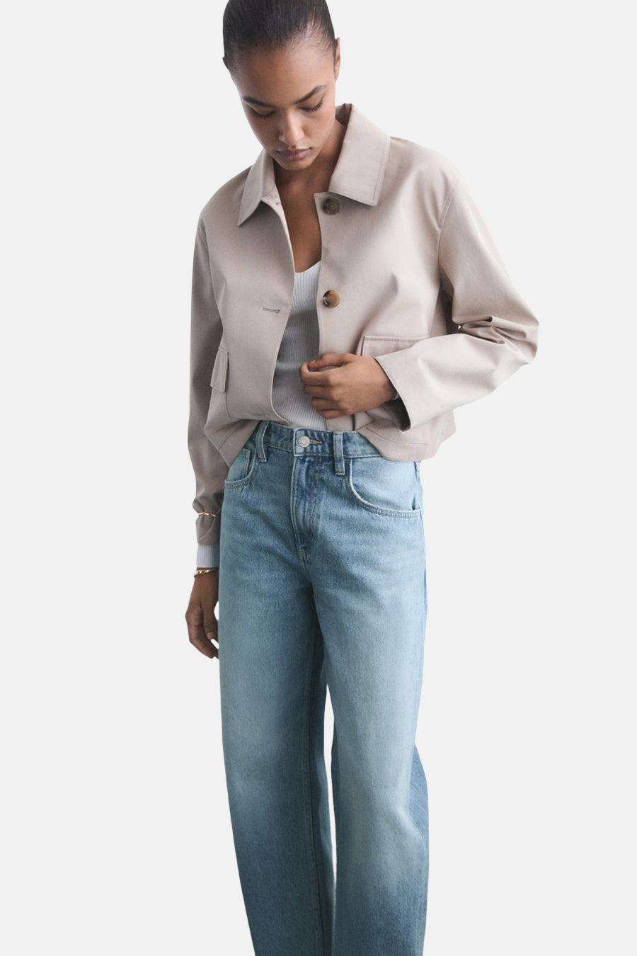 Jeans speciale pasvorm lichtblauwe denim - MANGO