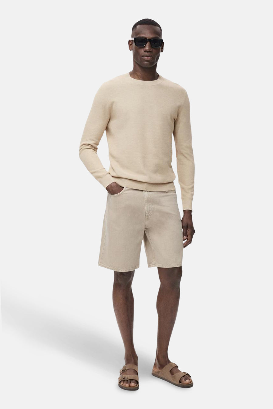 Trui met ronde hals beige - MANGO