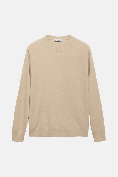Trui met ronde hals beige - MANGO