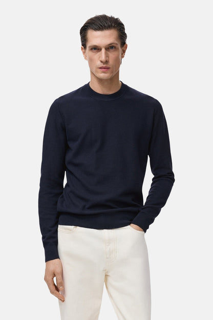 Trui met ronde hals blauw - MANGO
