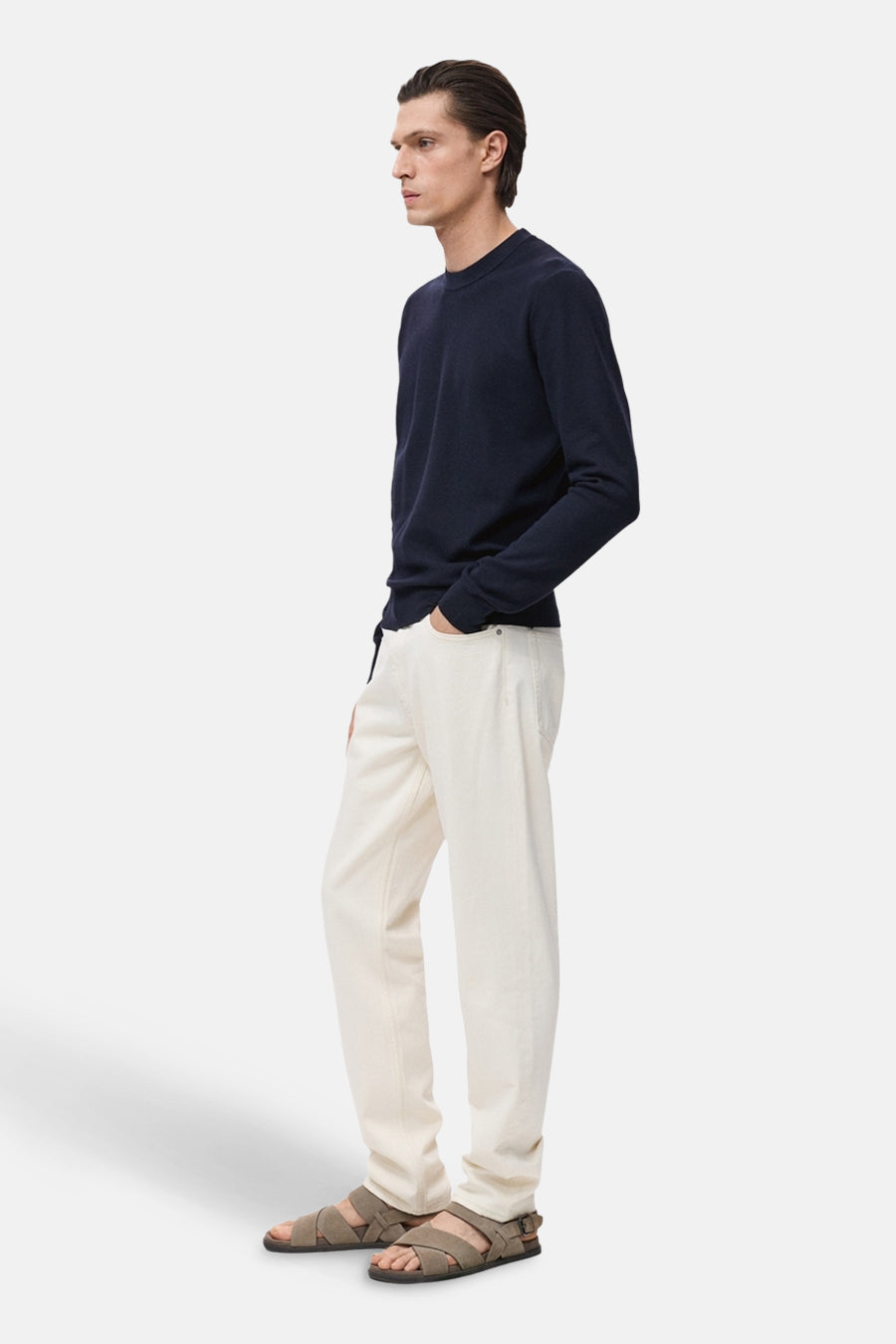 Trui met ronde hals blauw - MANGO