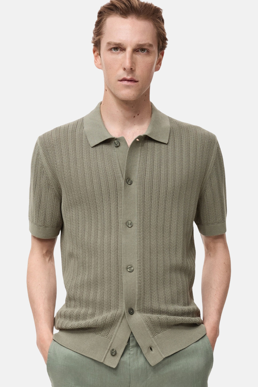 Korte Mouwen Shirt - Kaki