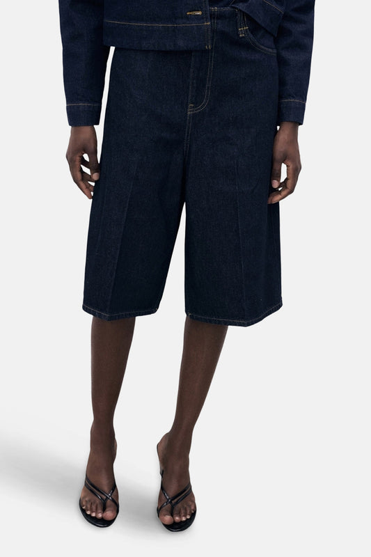 Donkerblauwe Denim Bermuda Shorts