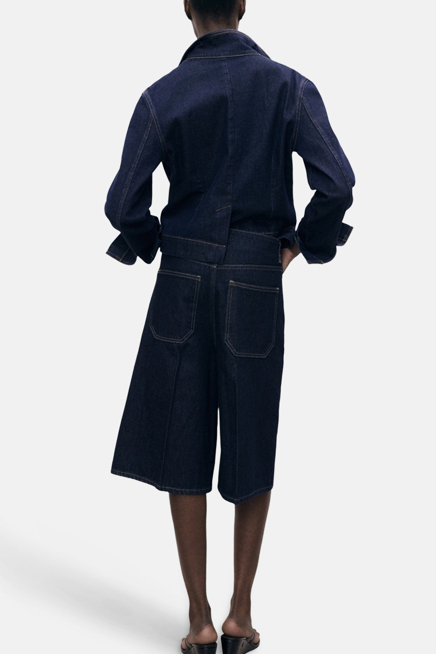Donkerblauwe Denim Bermuda Shorts