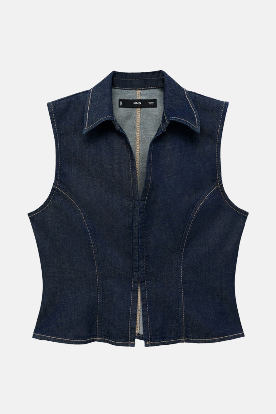 Donkerblauwe Denim Overhemd
