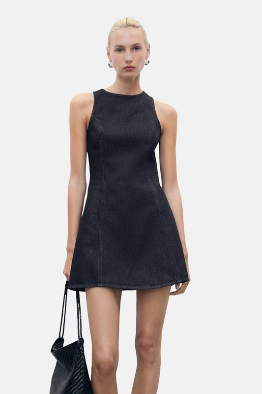 Donkerblauwe Denim Jurk