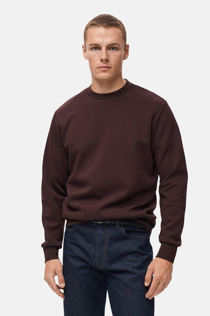 Sweater met ronde hals bordeaux - MANGO
