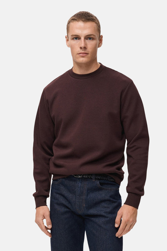Sweater met ronde hals bordeaux - MANGO