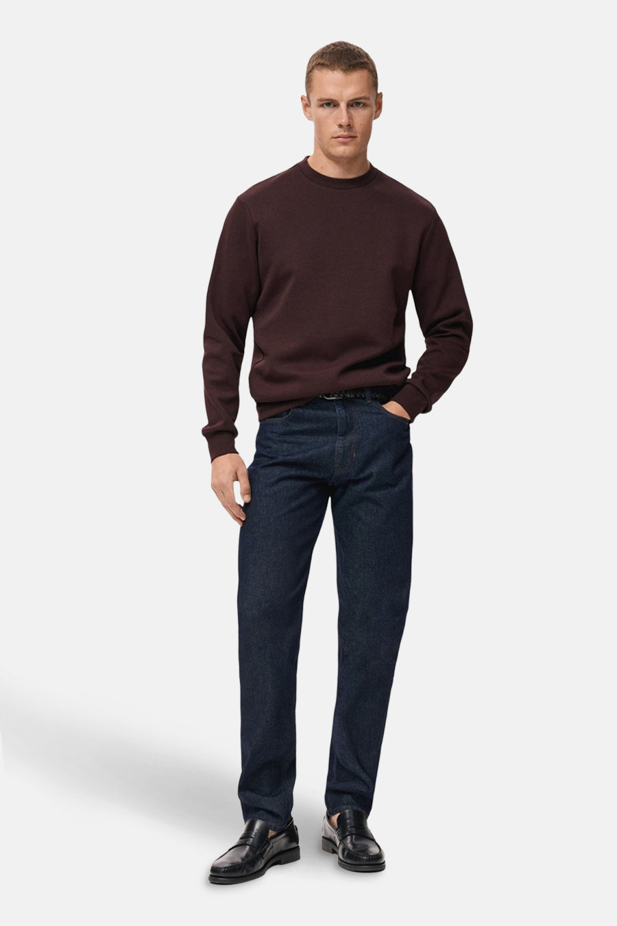 Sweater met ronde hals bordeaux - MANGO