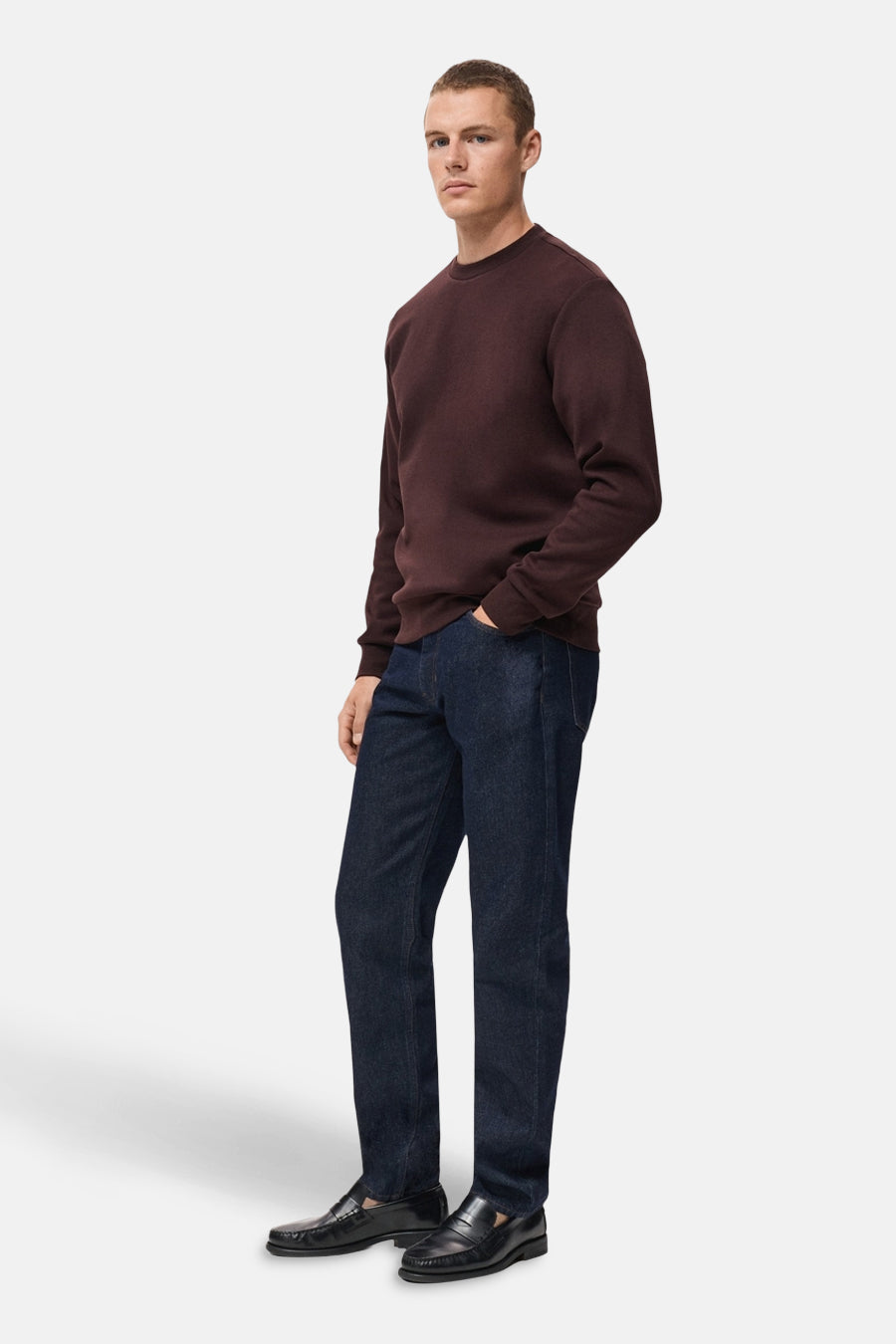 Sweater met ronde hals bordeaux - MANGO