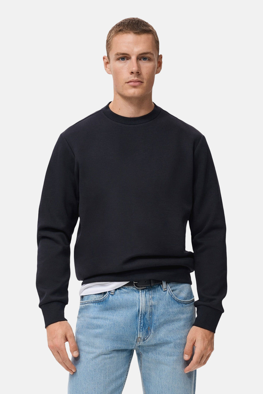Sweater met ronde hals blauw - MANGO