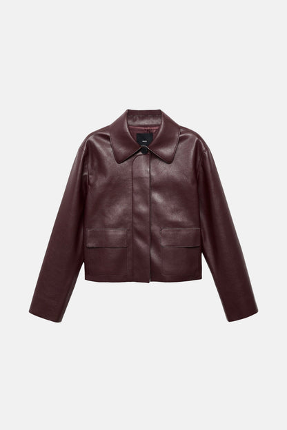 Korte jas bordeaux - MANGO