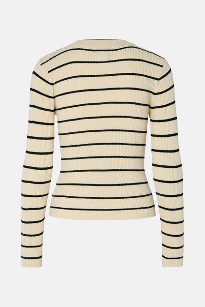 Beige Trui met Ronde Hals
