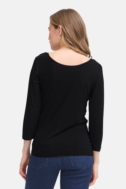 Zwarte T-shirt met Lange Mouwen