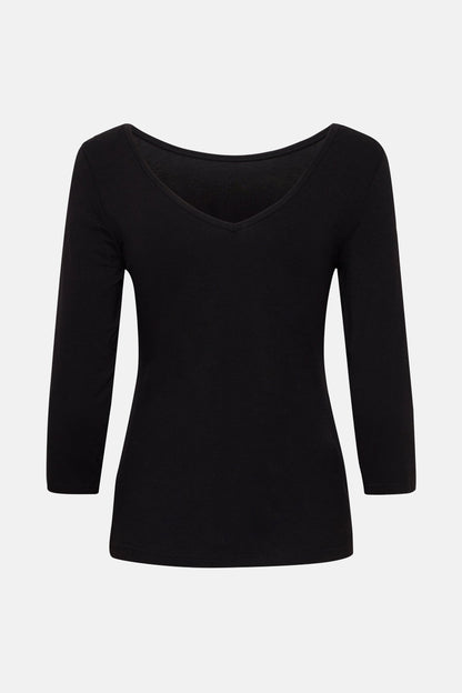 Zwarte T-shirt met Lange Mouwen
