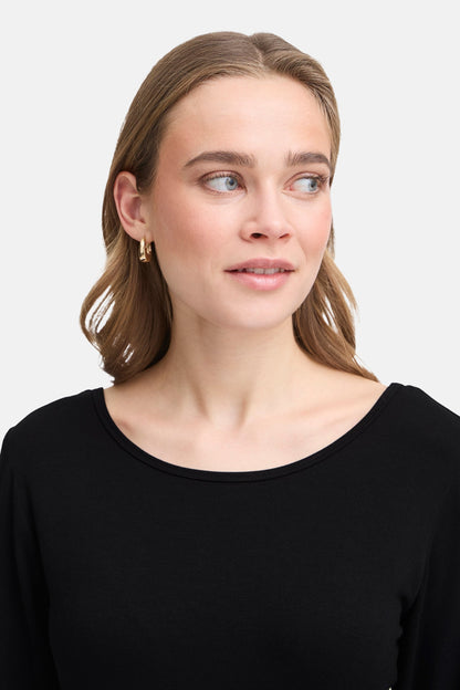 Zwarte T-shirt met Lange Mouwen