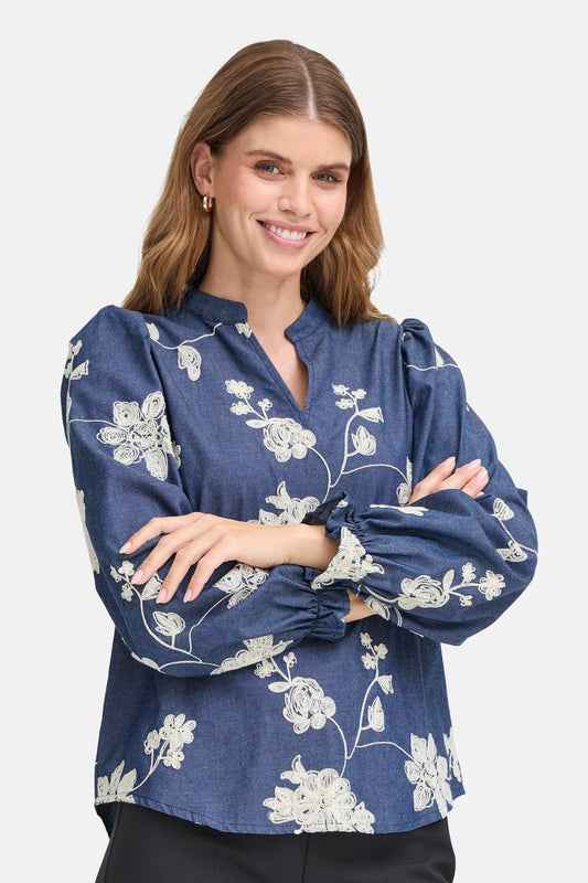 Lange Mouwen Blouse - Blauw