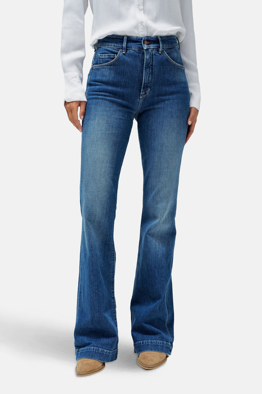 Mid Blue Denim Flared Jeans - Salsa Jeans®