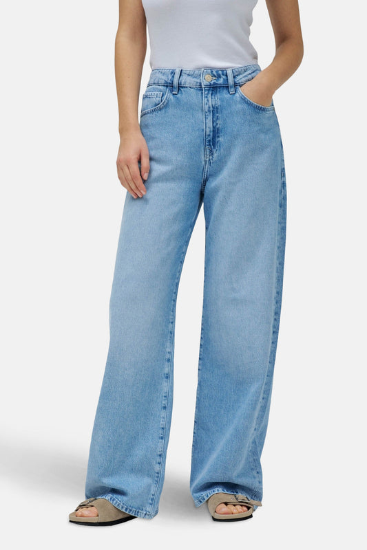Lichte Blauwe Denim Wijdvallende Jeans - Salsa Jeans®