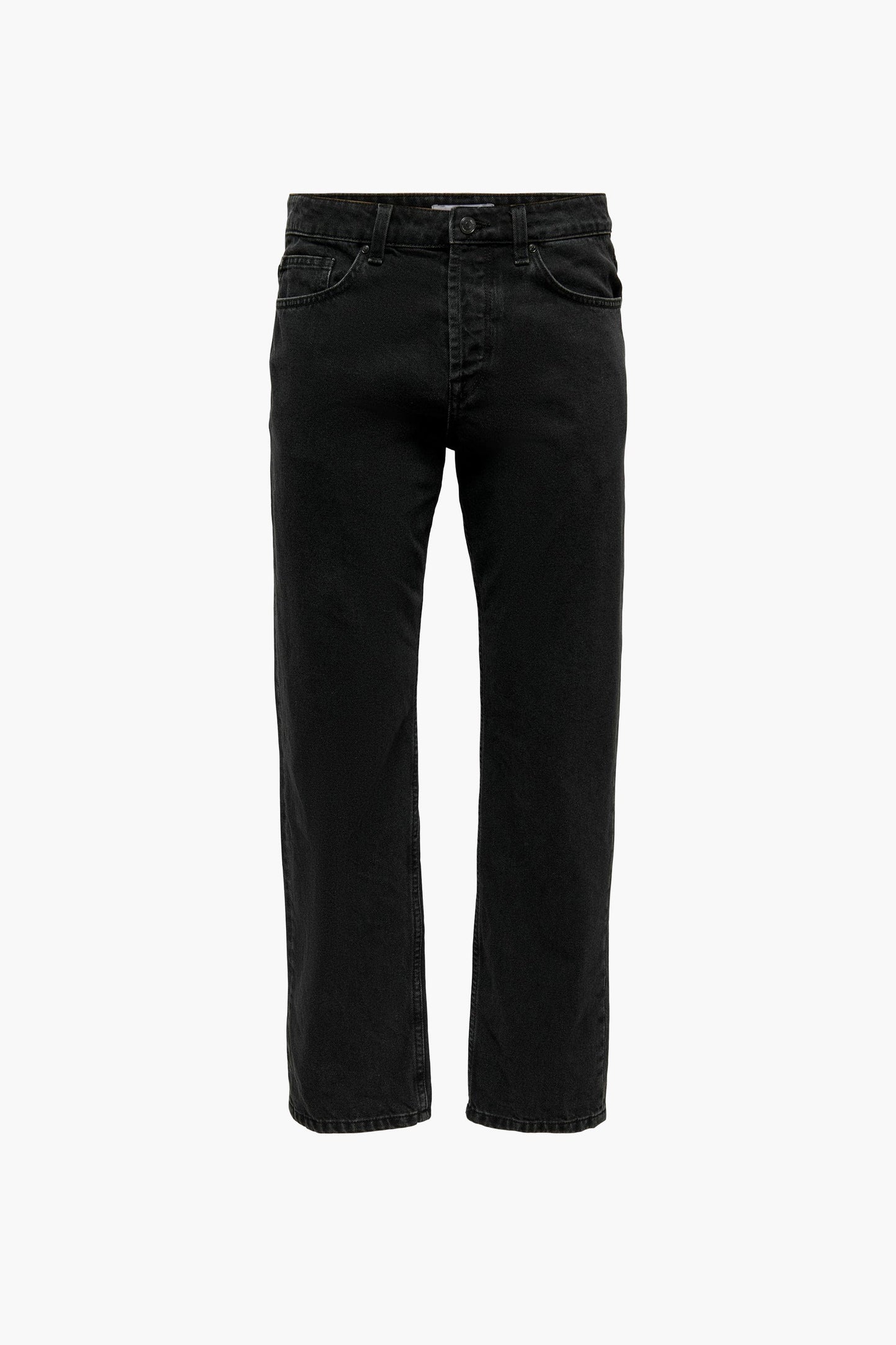 Black Denim Wide-Leg Jeans