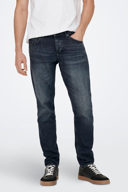 Tapered Jeans - Dark Gray Denim