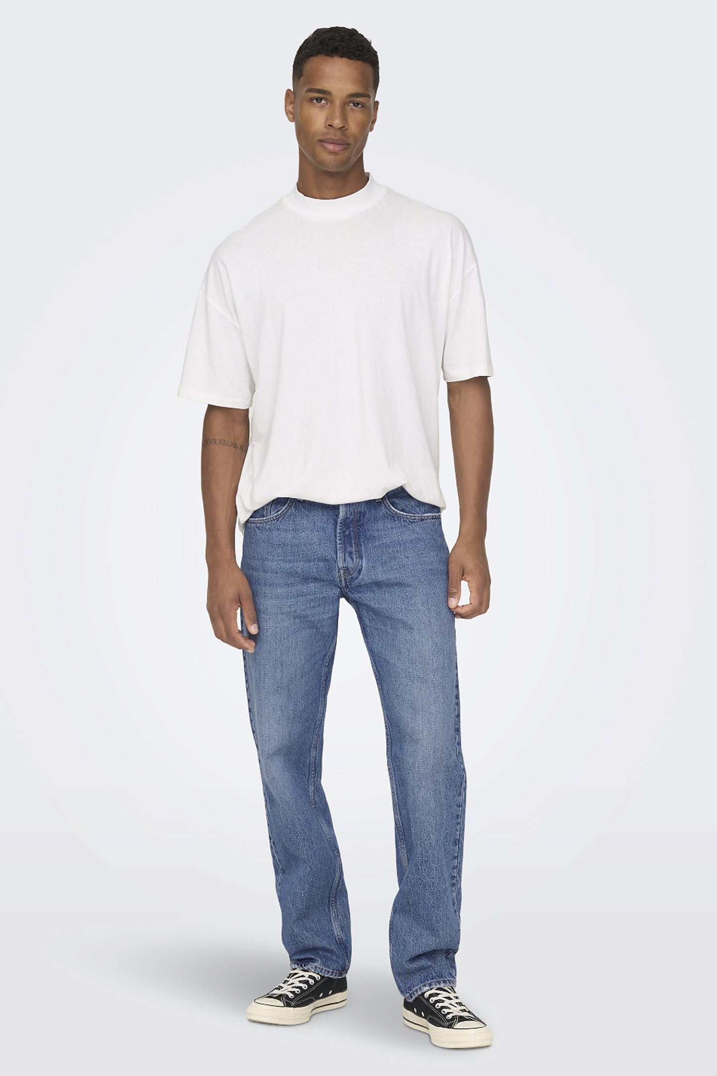 ONLY & SONS® Mid Blue Wide Leg Denim Jeans