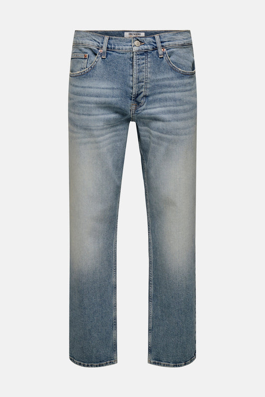 ONLY & SONS® Mid Blue Denim Rechstreeks Jeans