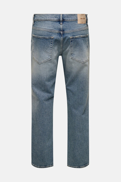 ONLY & SONS® Mid Blue Denim Rechstreeks Jeans