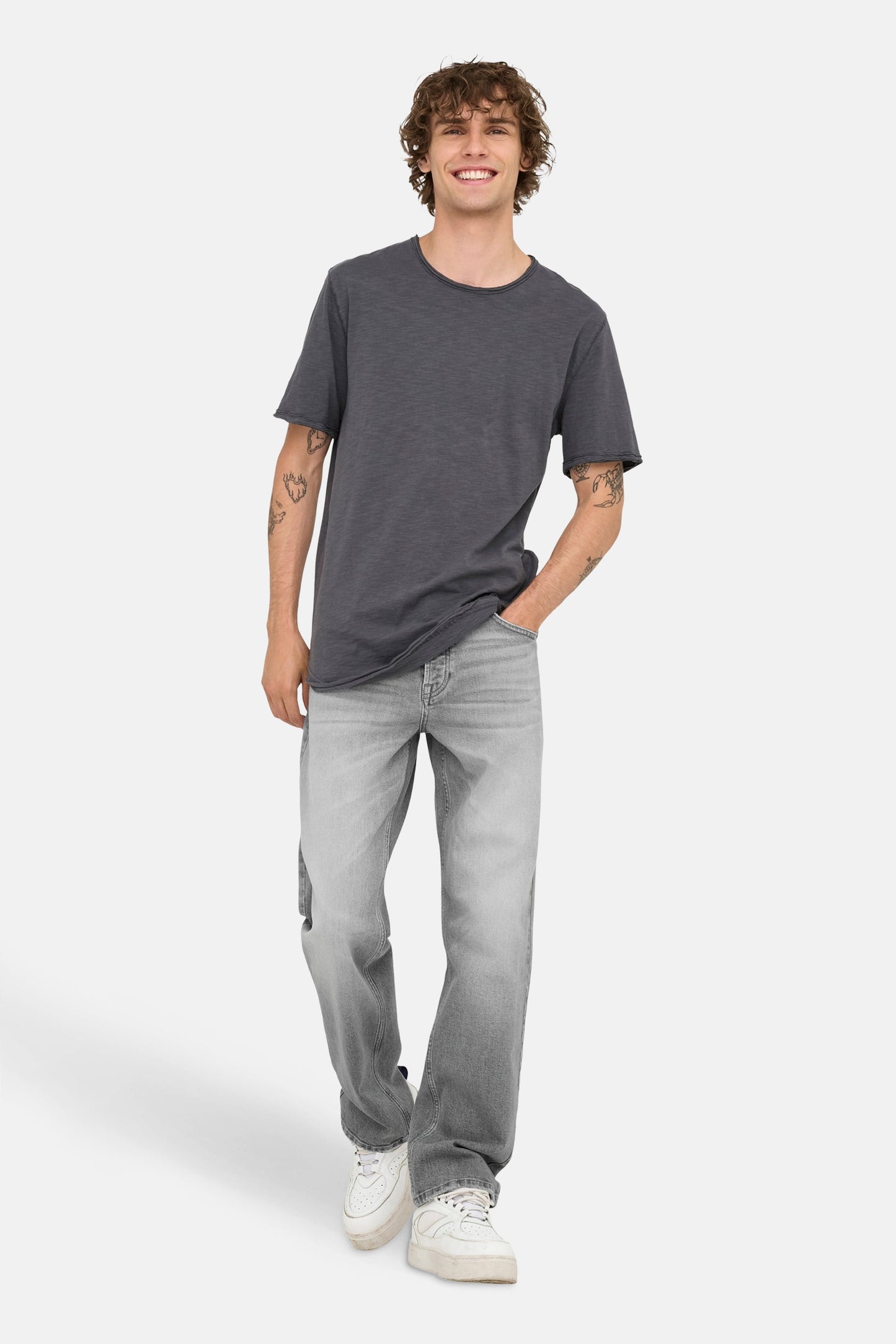 Mid Grey Denim Straight Jeans - ONLY & SONS®