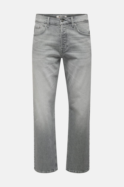 Mid Grey Denim Straight Jeans - ONLY & SONS®