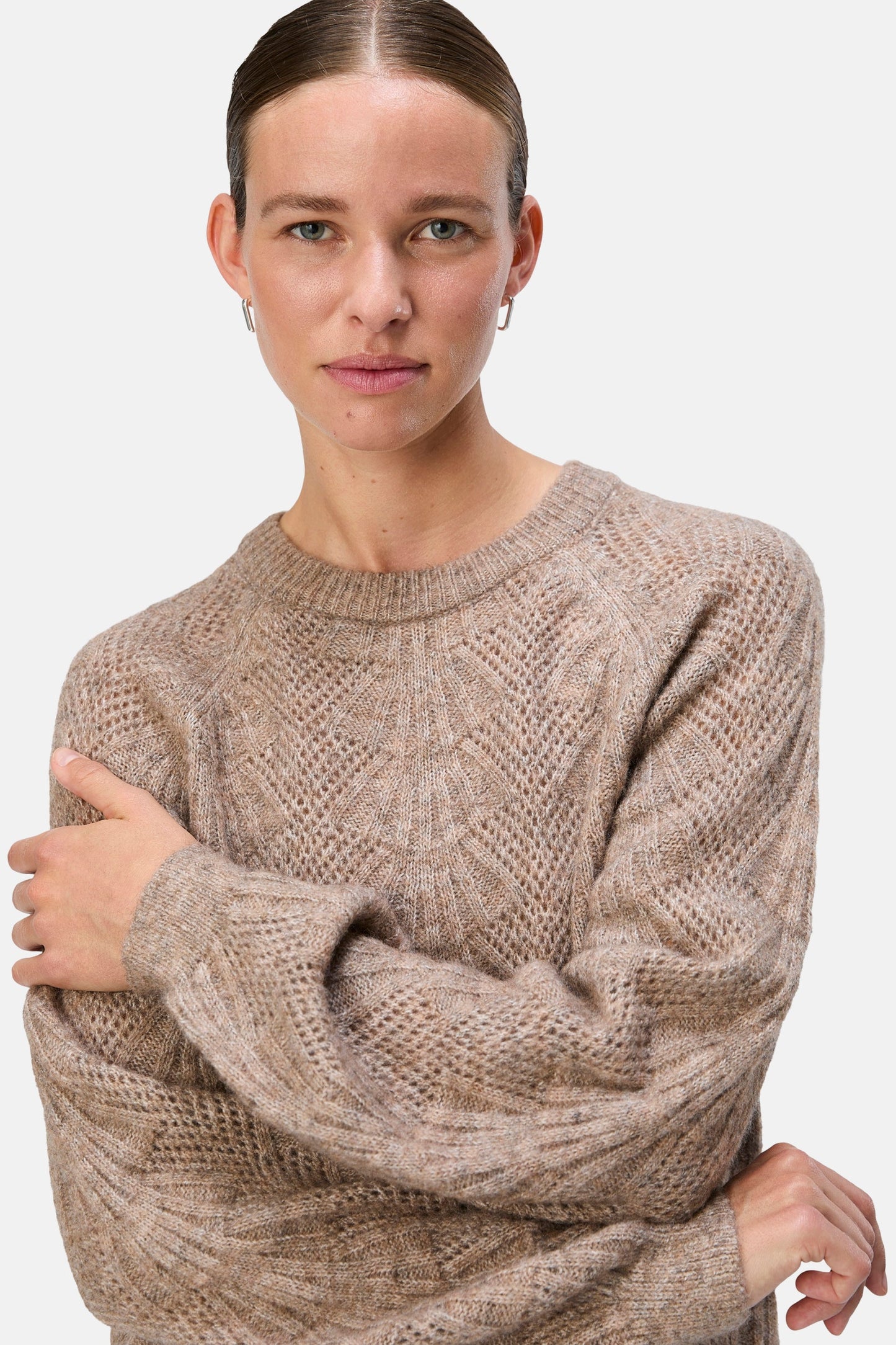 Trui met ronde hals bruin - OBJECT