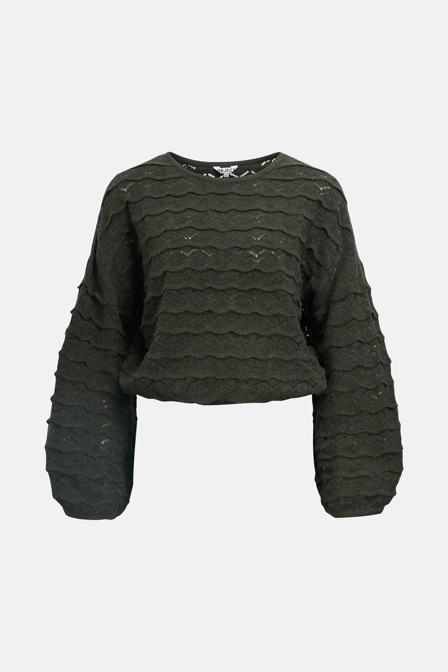 Trui met ronde hals groen - OBJECT