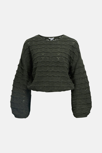 Trui met ronde hals groen - OBJECT