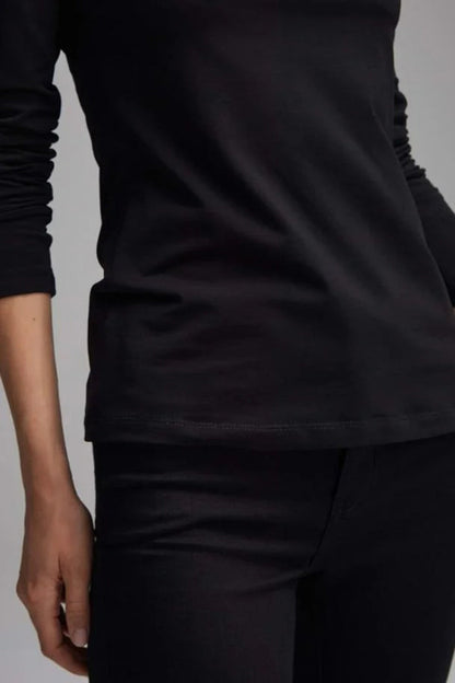 Zwarte Lange Mouwen T-shirt - OPUS