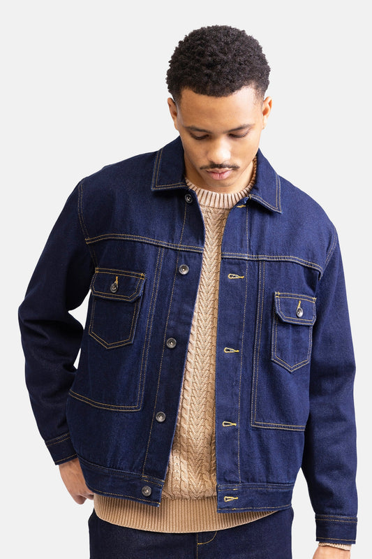 Jeansjas - donkerblauwe denim