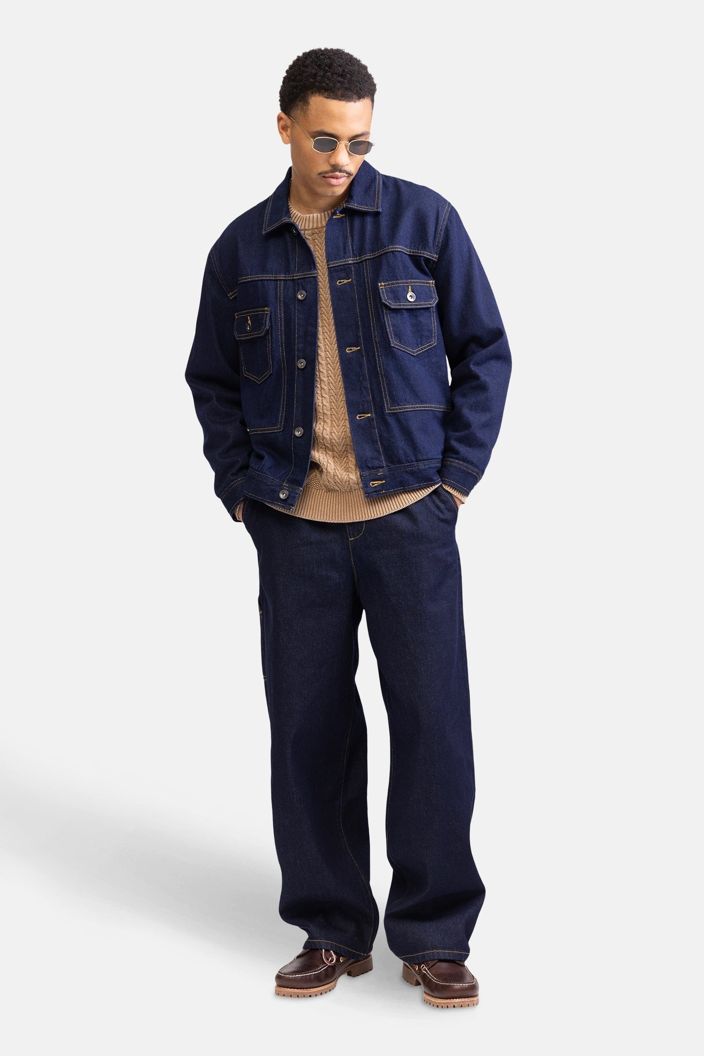 Donkerblauwe Denim Wijd Jeans - REDEFINED REBEL