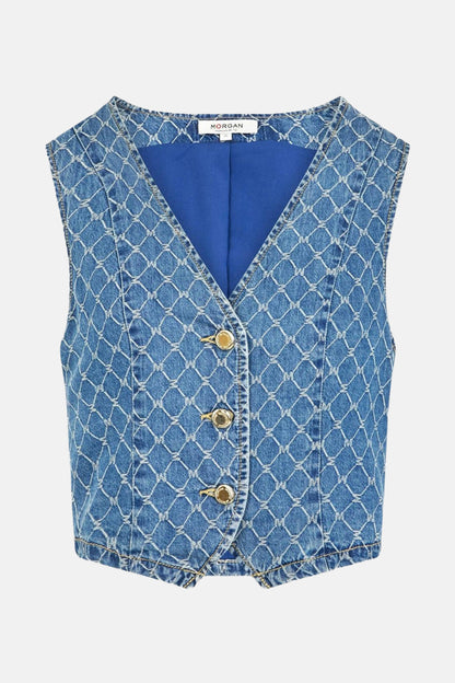 Mid Blue Denim Blazer