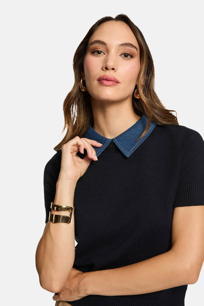 Trui met ronde hals - blauw