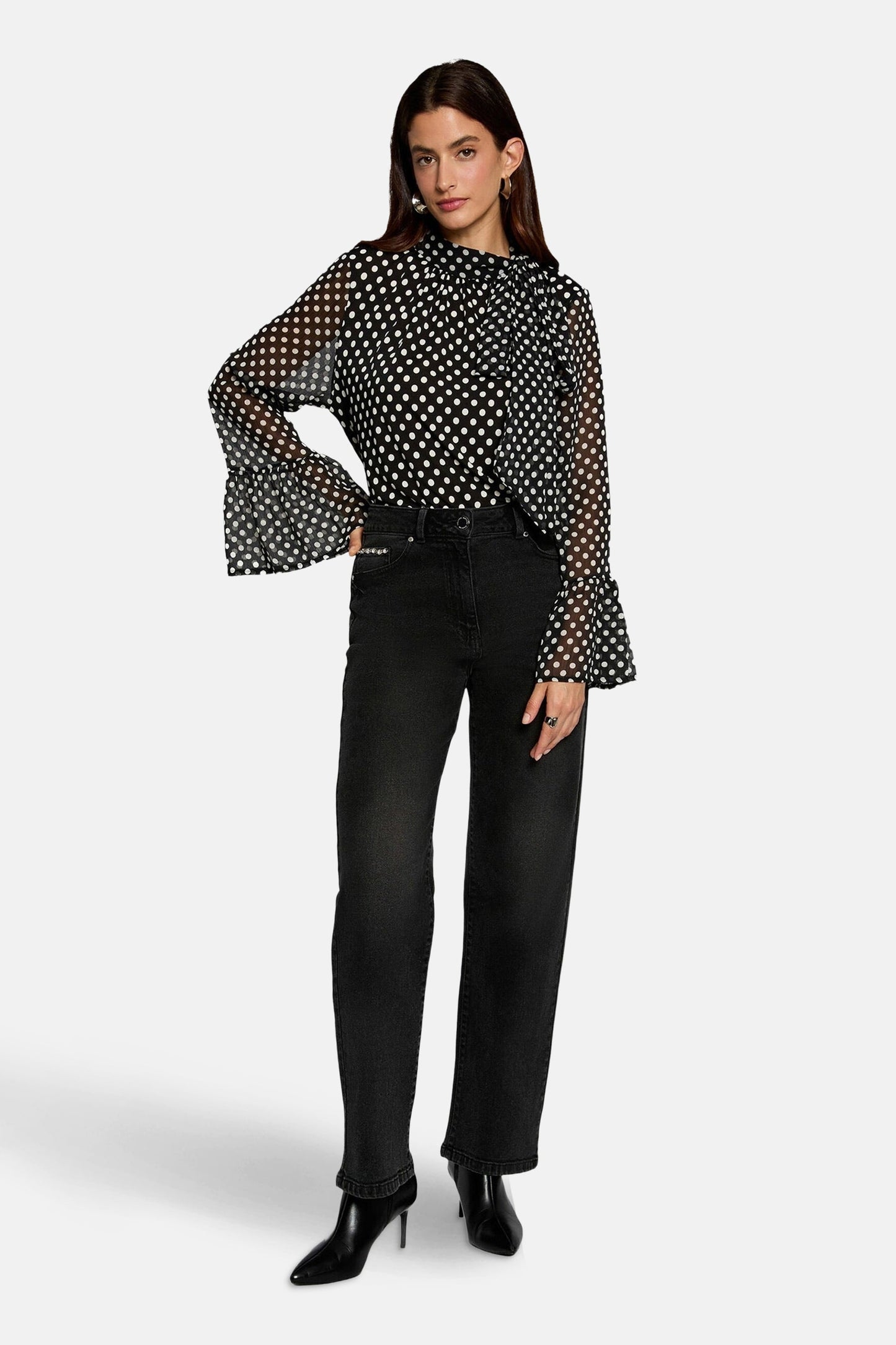 Blouse (lange mouwen) zwart - Morgan De Toi