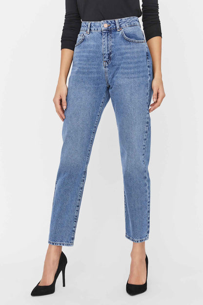 Mid Blue Denim Mom Jeans
