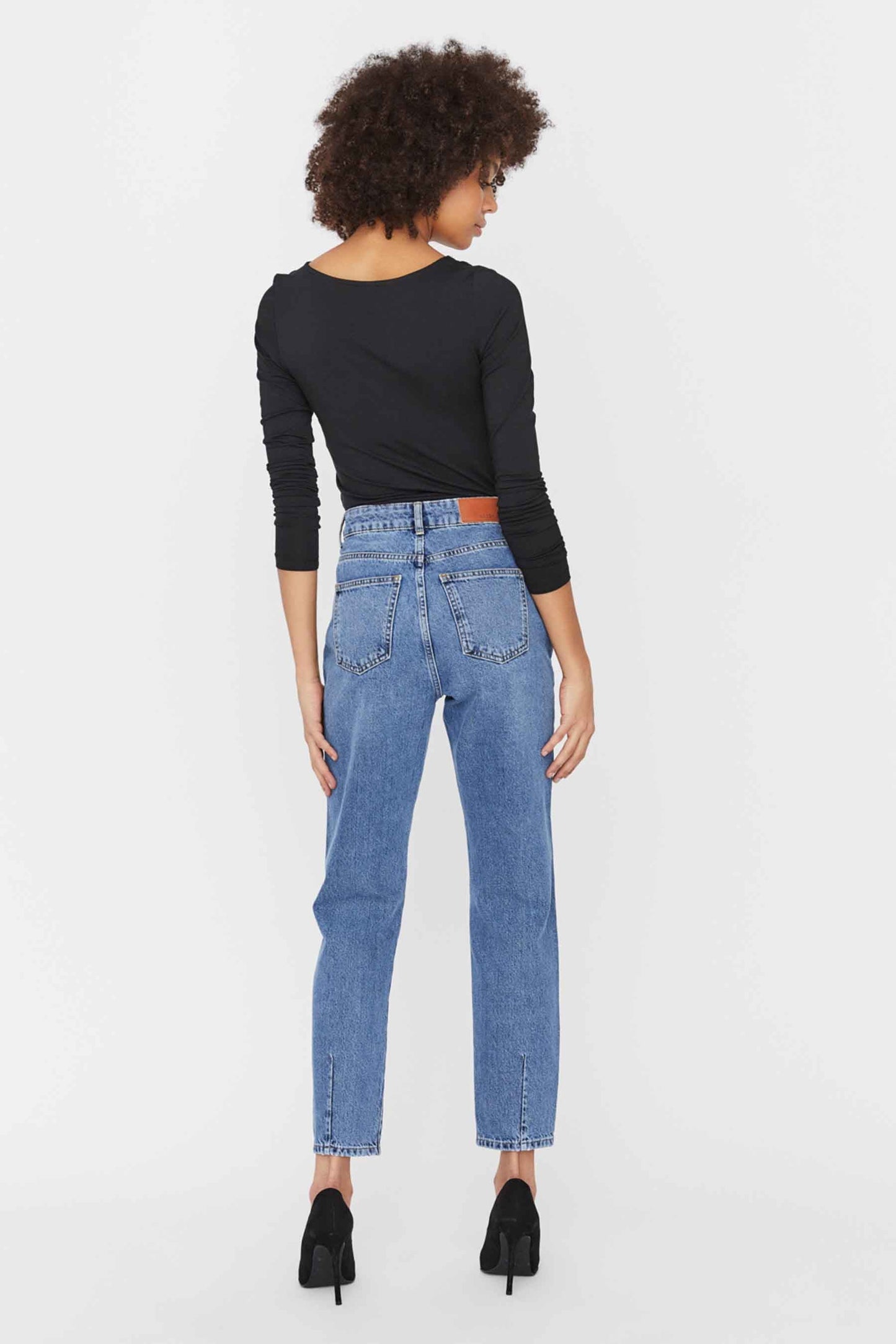 Mid Blue Denim Mom Jeans
