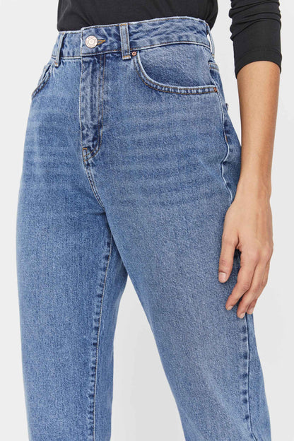 Mid Blue Denim Mom Jeans