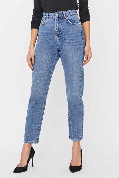 Mid Blue Denim Mom Jeans