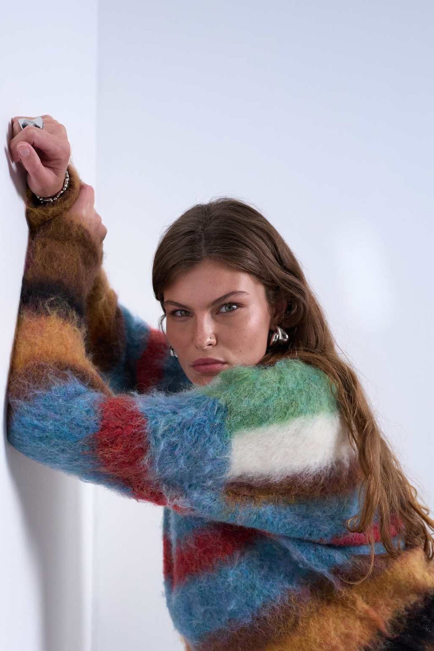 Pull met ronde hals - multicolor