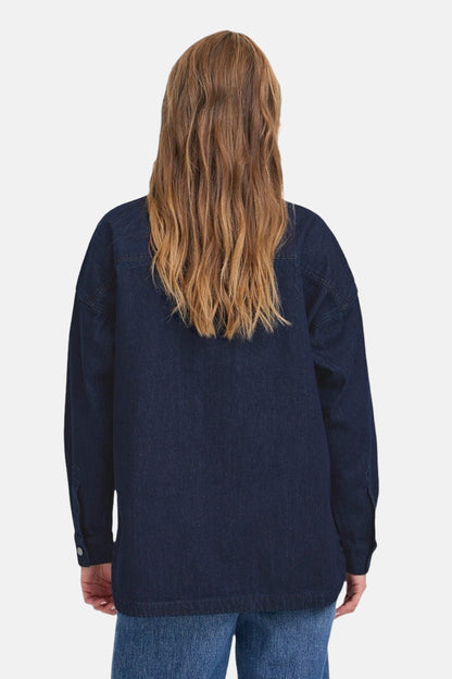 Jeanshemd donkerblauwe denim - PULZ